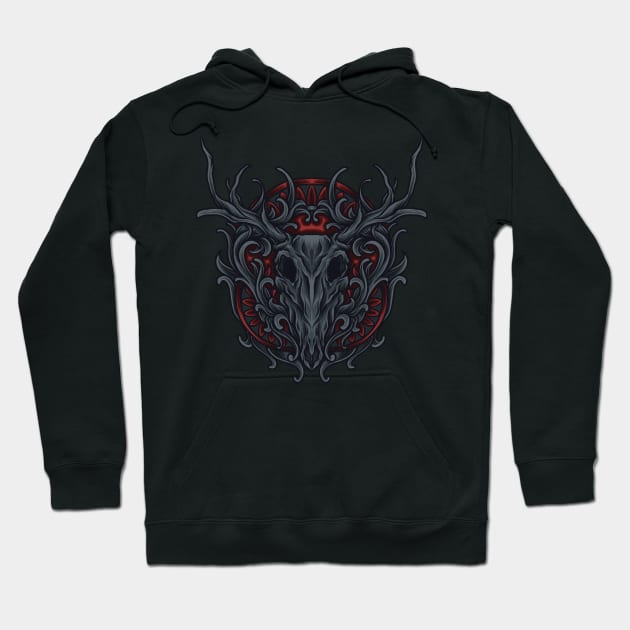 deer skull Hoodie by Falden